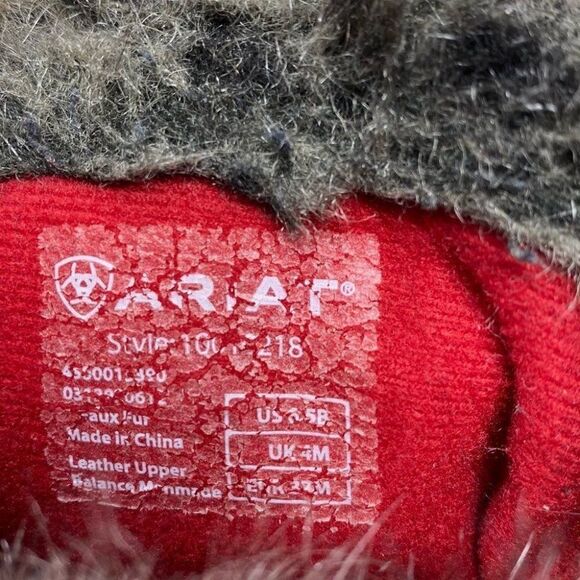 Ariat FatBaby Faux Fur Leopard Print Boots Size 6.5 B - Picture 10 of 10